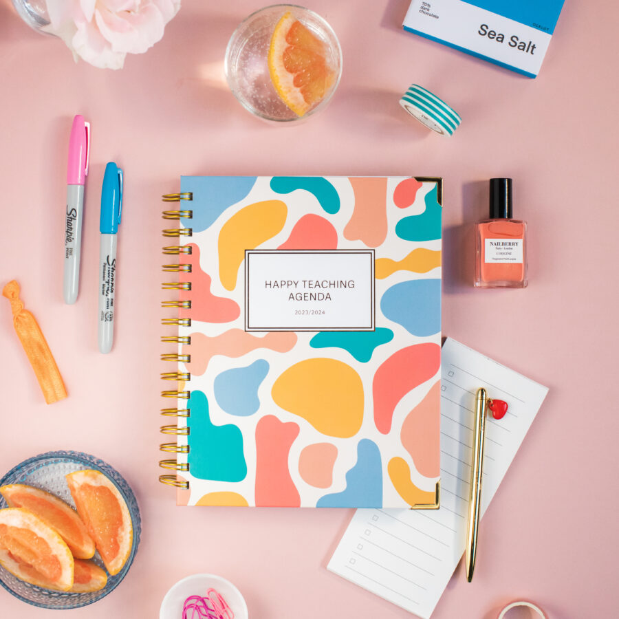 Happy Teaching-Agenda, Lehreragenda 23/24, Unterrichtsmaterial, Lehrermaterial, Lehrerplaner, Unterrichtsplaner, Lehrergeschenk, Agenda,