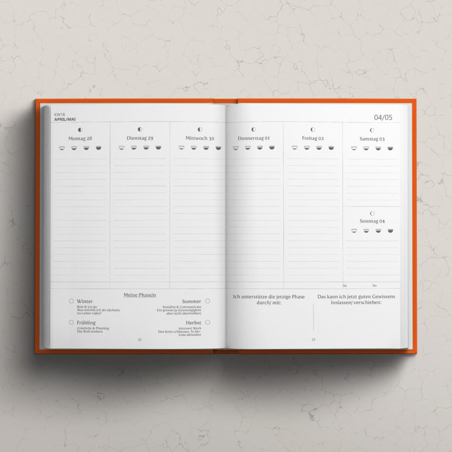 Wild Moon Agenda, Zyklusagenda 2025, Zyklusplaner, Zyklustracker, Frauengesundheit, Menstruationsbeschwerden, Menopause, Mondkalender, Feminine Way